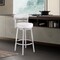 Armen Living Titana 30" Bar Height Swivel White Faux Leather and Brushed Stainless Steel Bar Stool 840254335080 - alternate 8